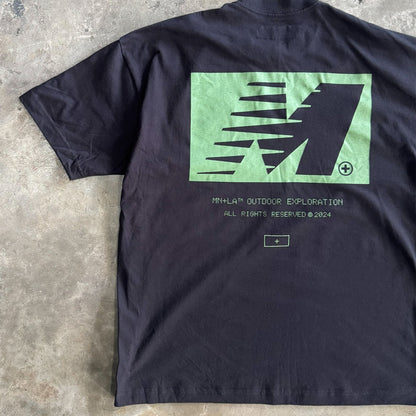 "OUTDOOR EXPLORATION" TEE IN GREEN GLOW