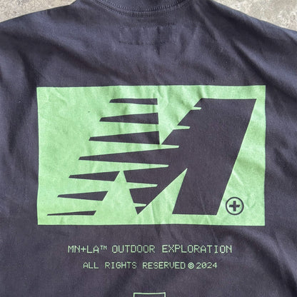"OUTDOOR EXPLORATION" TEE IN GREEN GLOW