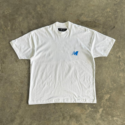 "OUTDOOR EXPLORATION" TEE IN COBALT BLUE