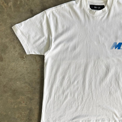 "OUTDOOR EXPLORATION" TEE IN COBALT BLUE