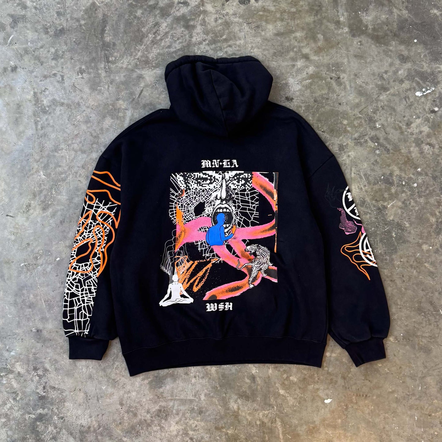 "GLITCH" HOODIE IN ANTHRACITE BY WSH X MN+LA™