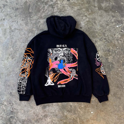 "GLITCH" HOODIE IN ANTHRACITE BY WSH X MN+LA™