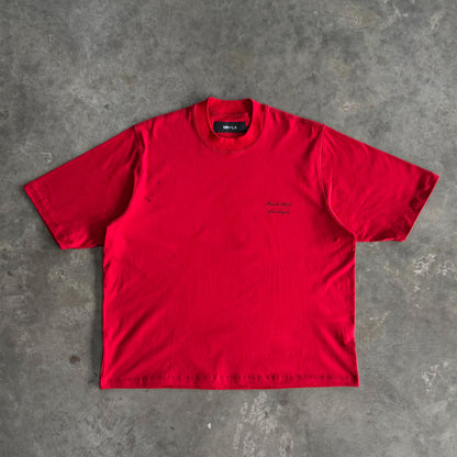 MN+LA™ SCRIPT LOGO TEE IN RARRI RED