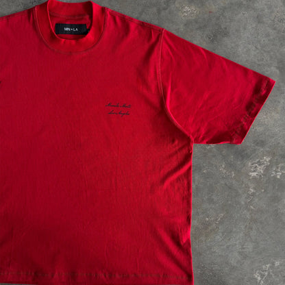 MN+LA™ SCRIPT LOGO TEE IN RARRI RED
