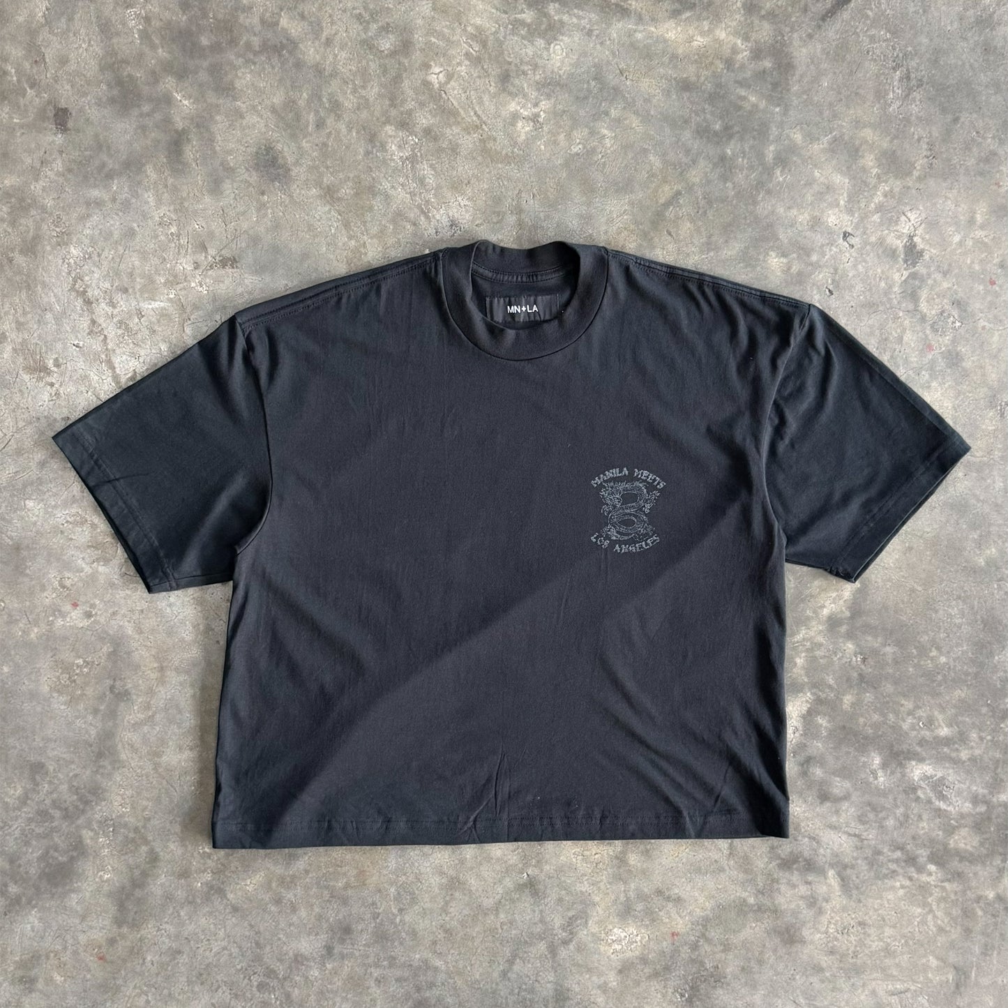 NAUGHTY N' NICE "DRAGON'S LUCK" TEE IN CAVIAR