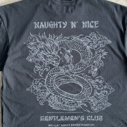 NAUGHTY N' NICE "DRAGON'S LUCK" TEE IN CAVIAR
