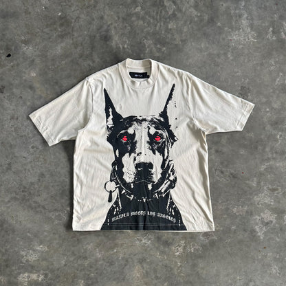 "HELL HOUND" TEE IN OAT