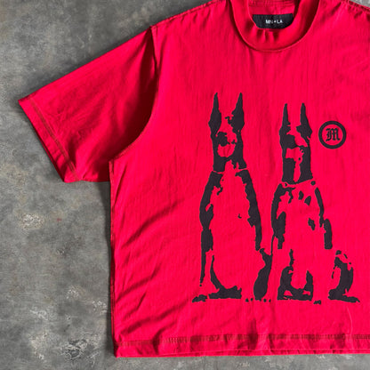 "HELL HOUNDS" TEE IN RARRI RED