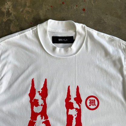 "HELL HOUNDS" TEE IN WHITE