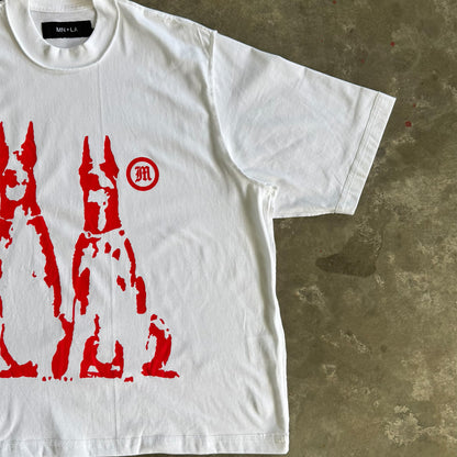 "HELL HOUNDS" TEE IN WHITE