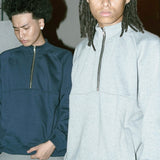 QUARTER ZIP SWEATSHIRT IN HEATHER GREY