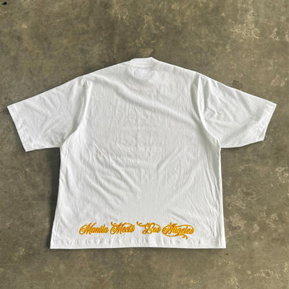 “BURNING STALLION” TEE IN WHITE