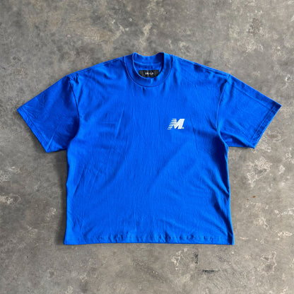 "OUTDOOR EXPLORATION" TEE IN ELECTRIC BLUE