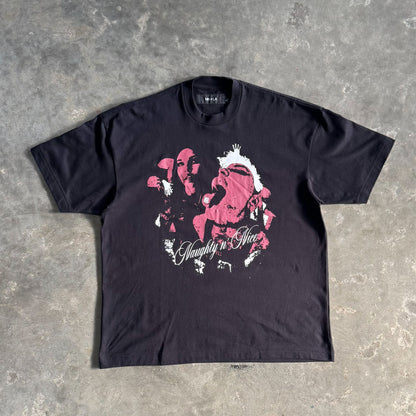 NAUGHTY N' NICE "PSYCHEDELIC" TEE IN ANTHRACITE