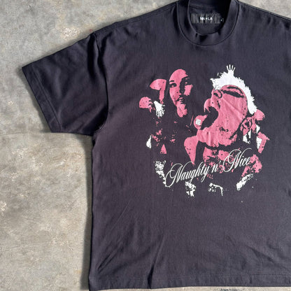 NAUGHTY N' NICE "PSYCHEDELIC" TEE IN ANTHRACITE
