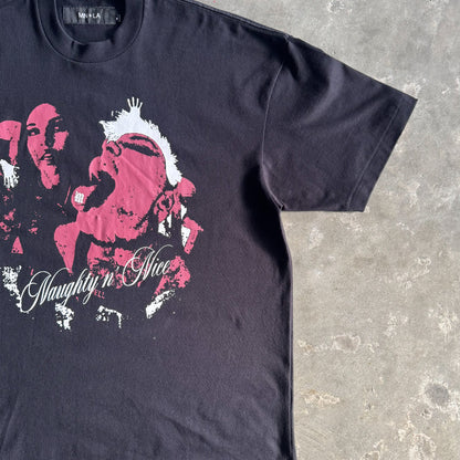 NAUGHTY N' NICE "PSYCHEDELIC" TEE IN ANTHRACITE