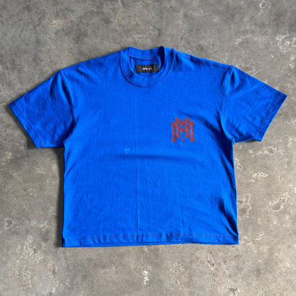 M'$ UNIVERSITY V2 TEE IN ELECTRIC BLUE