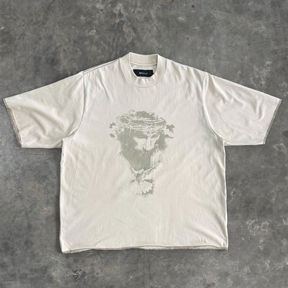 "CROWN OF THORNS" TEE IN OAT