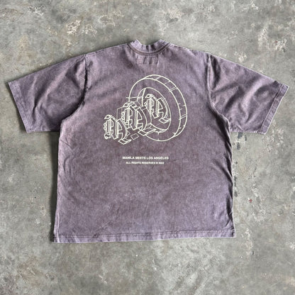 "M'$ ARTIFACT" MOCK NECK TEE (WASHED)