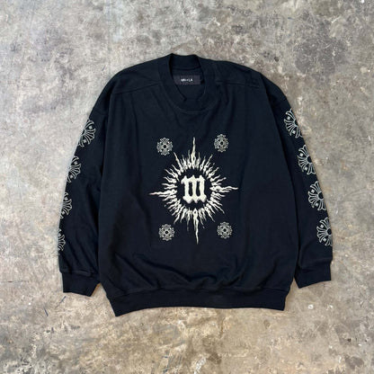 "MONARCH CROSS" SWEATSHIRT IN CAVIAR