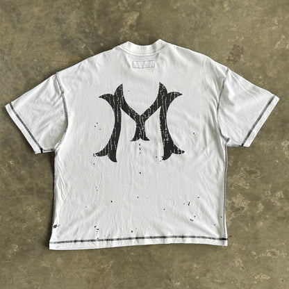 "HITTER" V3 BOX TEE LITE TEE IN WHITE/ANTHRACITE