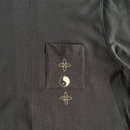"BALANCE" MOCK NECK POCKET TEE V2 IN CAVIAR