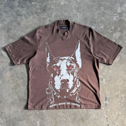 "HELL HOUND" TEE IN WOOD
