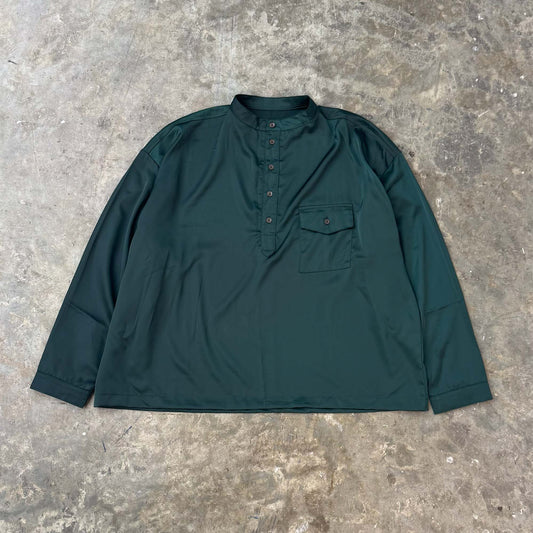 MANDARIN QUARTER L/S SHIRT IN EMERALD