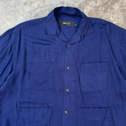 4 POCKET CUBAN SHIRT IN NAVY