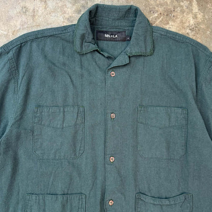 4 POCKET CUBAN SHIRT IN EMERALD