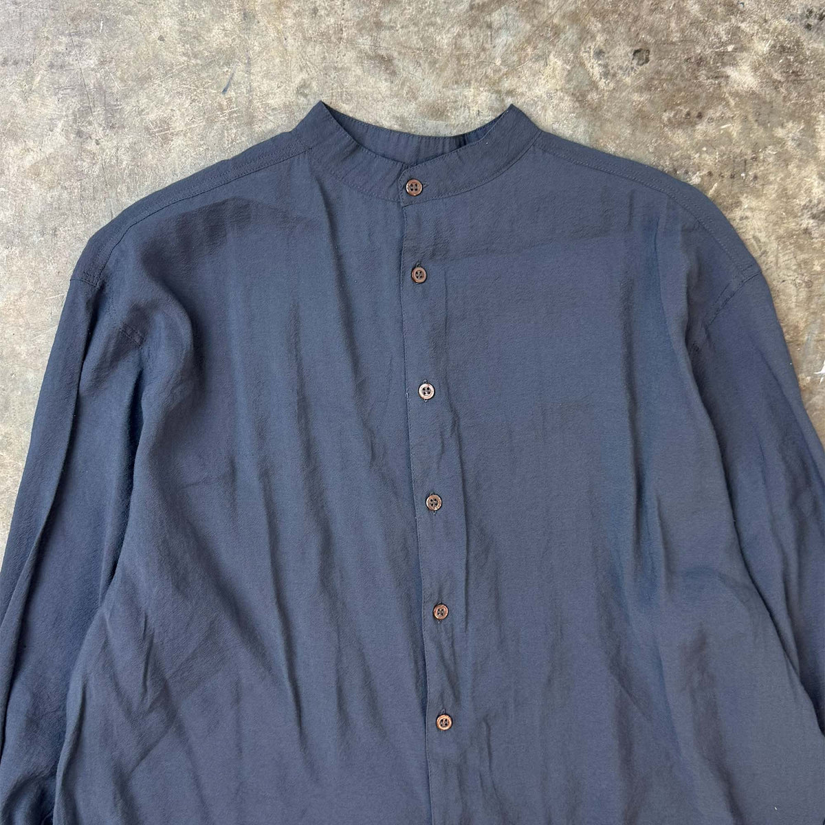 MANDARIN L/S SHIRT IN SLATE