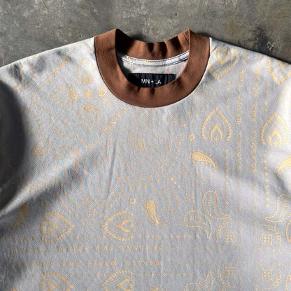 PEACE PAISLEY OVERSIZED TEE IN STEEL WOOD