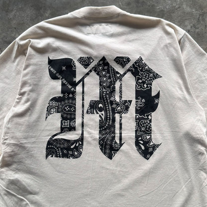M'$ PAISLEY PATCHWORK MILITIA MOCK NECK TEE IN OAT