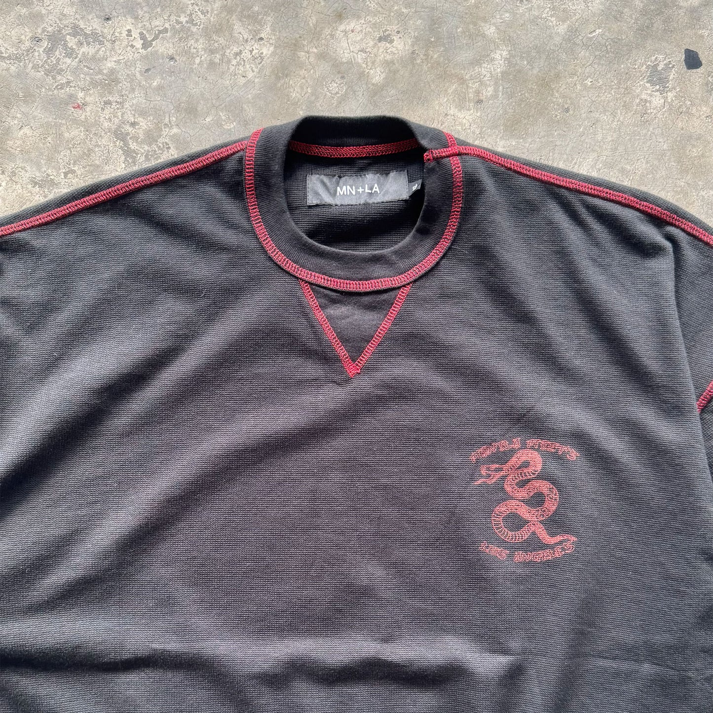 "YEAR OF THE SNAKE V2" WAFFLE TEE IN CAVIAR
