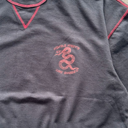 "YEAR OF THE SNAKE V2" WAFFLE TEE IN CAVIAR
