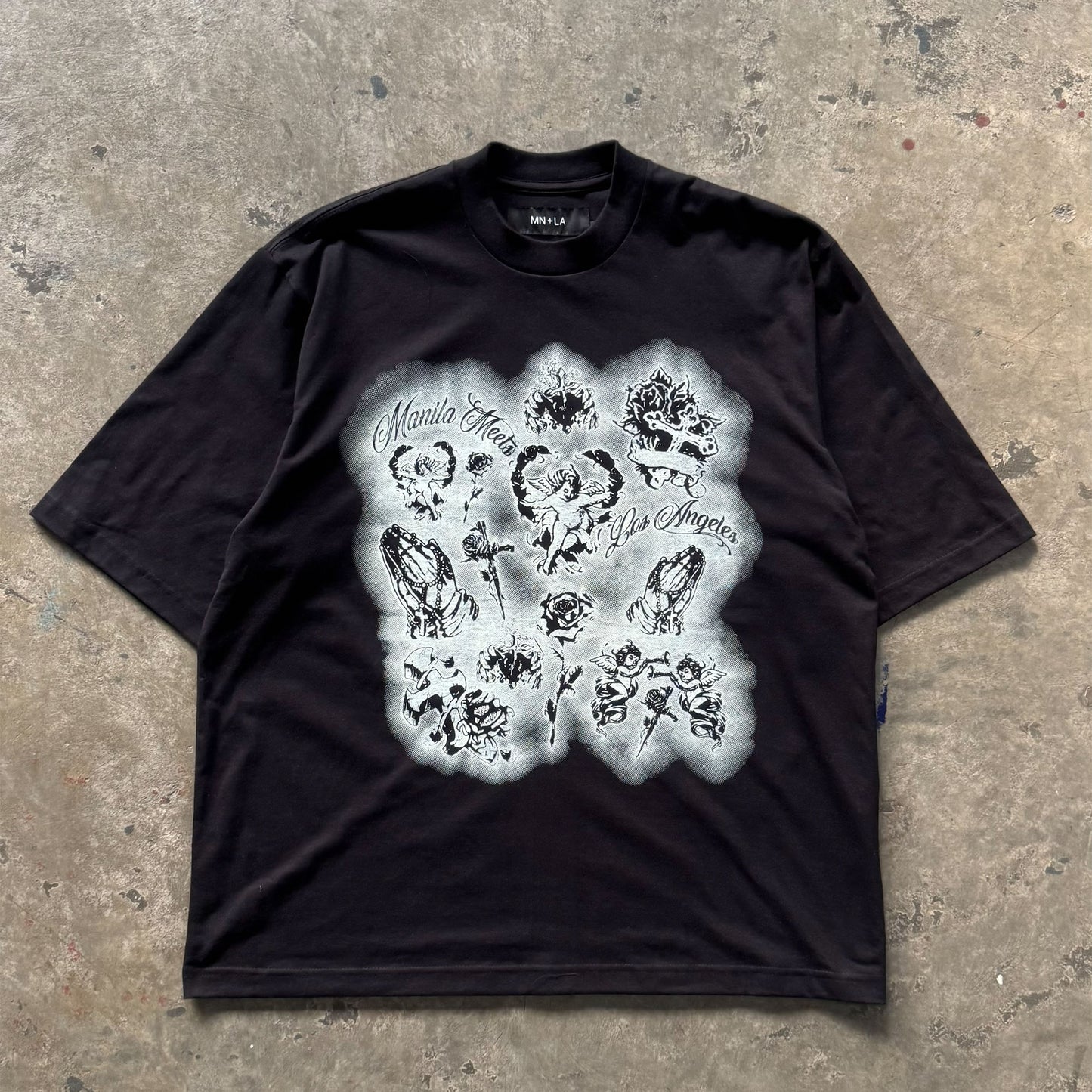 "CITY OF ANGELS" TEE IN ANTHRACITE