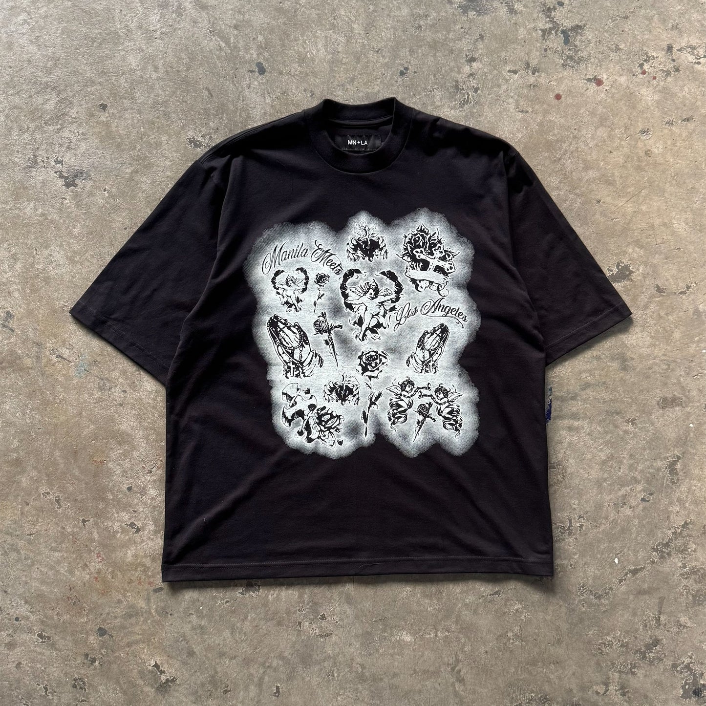 "CITY OF ANGELS" TEE IN ANTHRACITE
