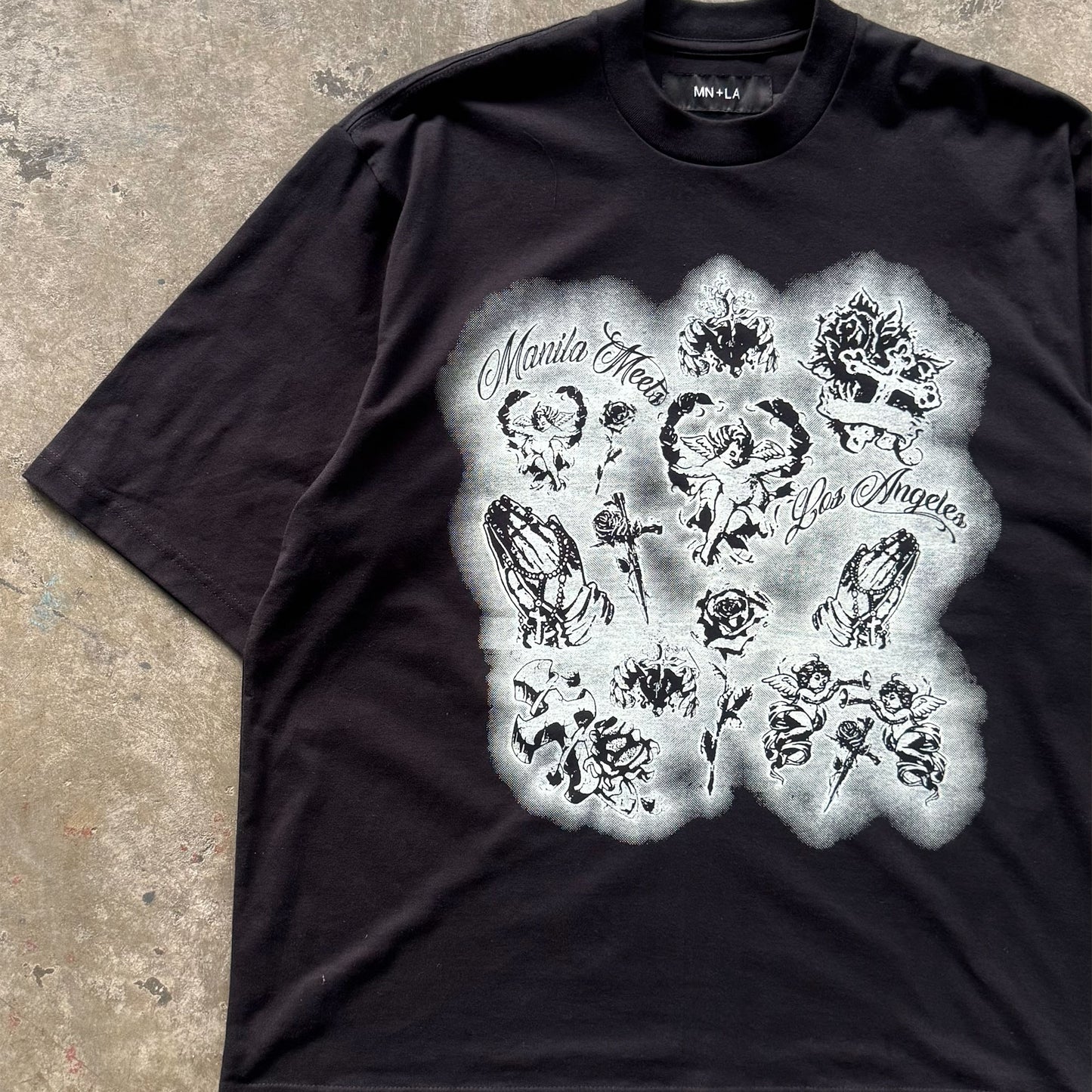 "CITY OF ANGELS" TEE IN ANTHRACITE