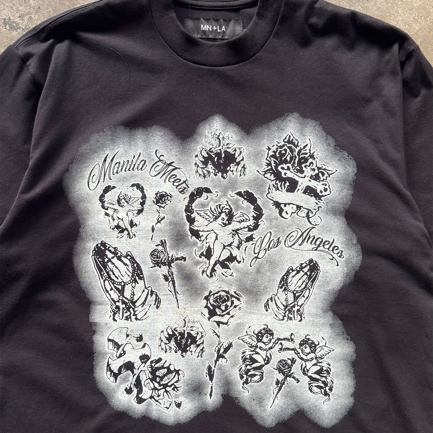 "CITY OF ANGELS" TEE IN ANTHRACITE