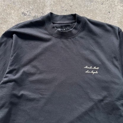 MN+LA™ SCRIPT LOGO TEE IN CAVIAR