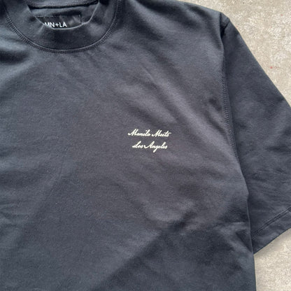 MN+LA™ SCRIPT LOGO TEE IN CAVIAR