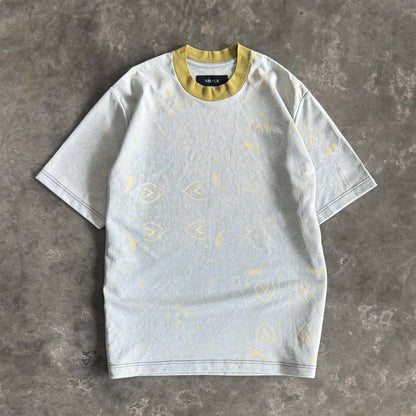 PEACE PAISLEY OVERSIZED TEE IN STEEL OAT