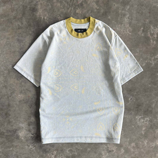 PEACE PAISLEY OVERSIZED TEE IN STEEL OAT