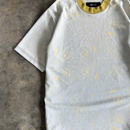 PEACE PAISLEY OVERSIZED TEE IN STEEL OAT