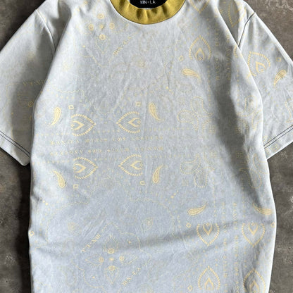 PEACE PAISLEY OVERSIZED TEE IN STEEL OAT