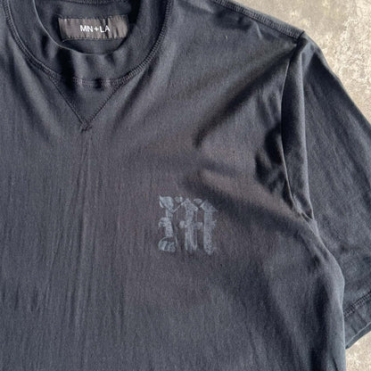M'$ PAISLEY PATCHWORK MILITIA MOCK NECK TEE IN CAVIAR