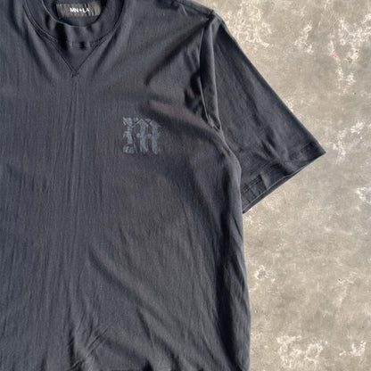 M'$ PAISLEY PATCHWORK MILITIA MOCK NECK TEE IN CAVIAR