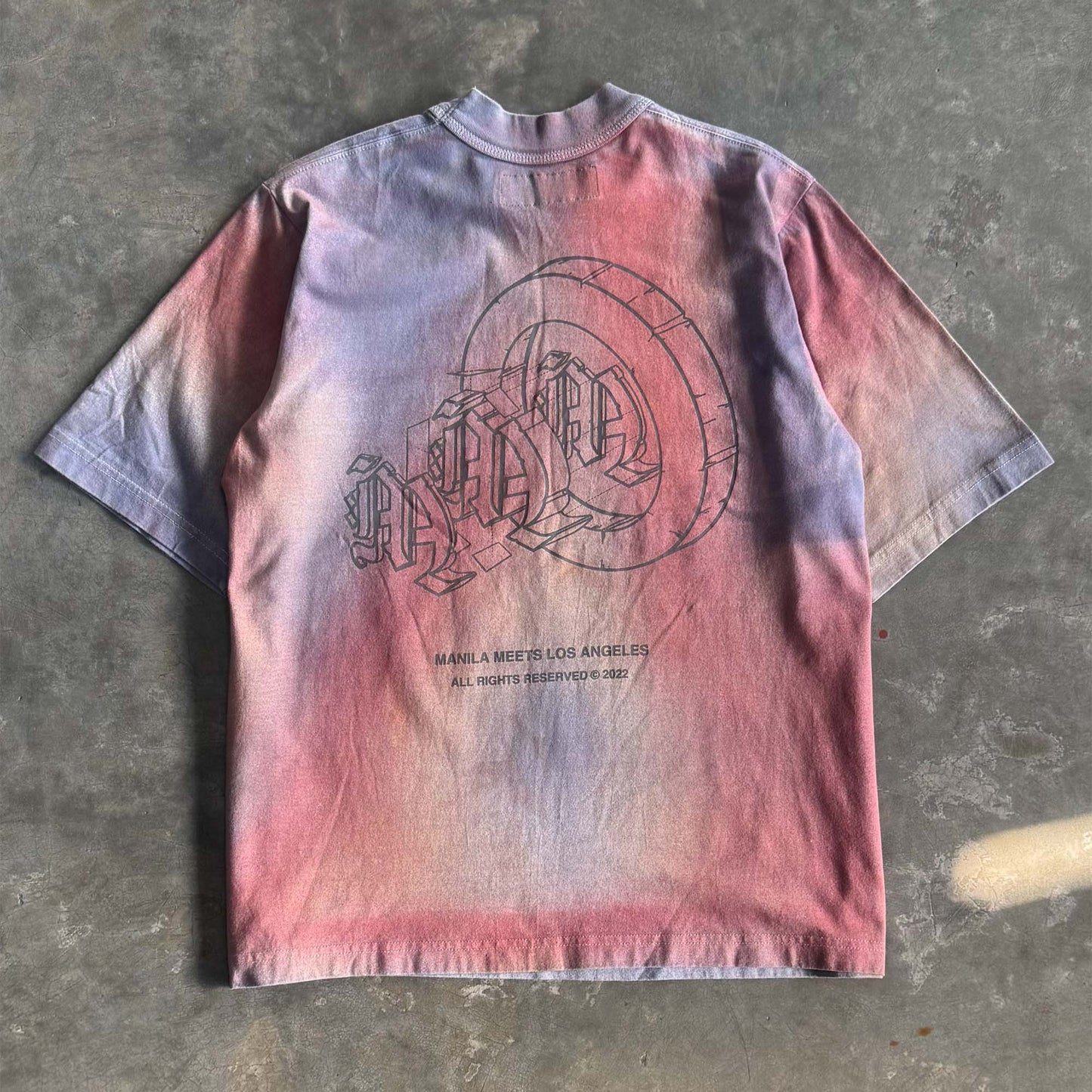 "M'$ ARTIFACT" MOCK NECK TEE IN HEAT MAP