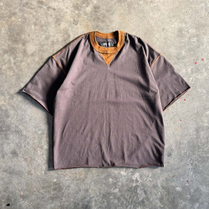 MILITIA BOX TEE IN CHARCOAL GREY/RUST