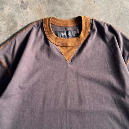 MILITIA BOX TEE IN CHARCOAL GREY/RUST
